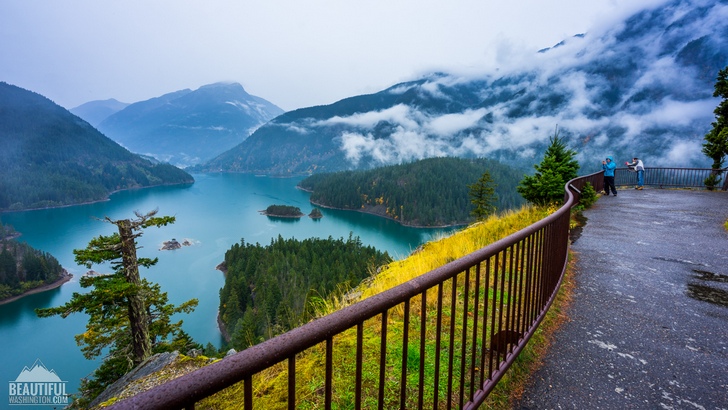 Photo from Diablo Lake Overlook taken in October, North Cascades Region