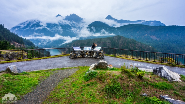 Photo from Diablo Lake Overlook taken in October, North Cascades Region