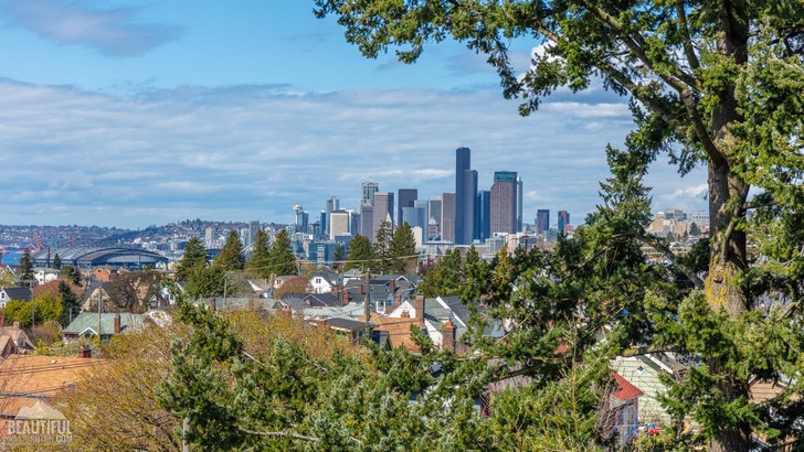 Photo taken from Jefferson Park, Beacon Hill, in South Seattle, Washington